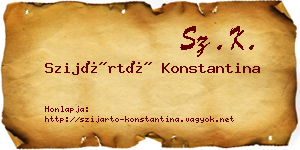 Szijártó Konstantina névjegykártya